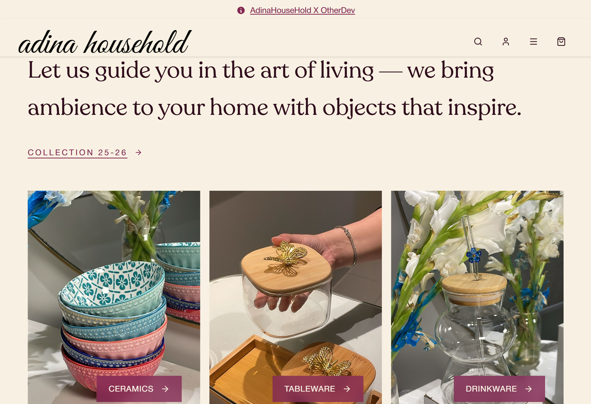 Adina Household — Headless Shopify Storefront - Image 1