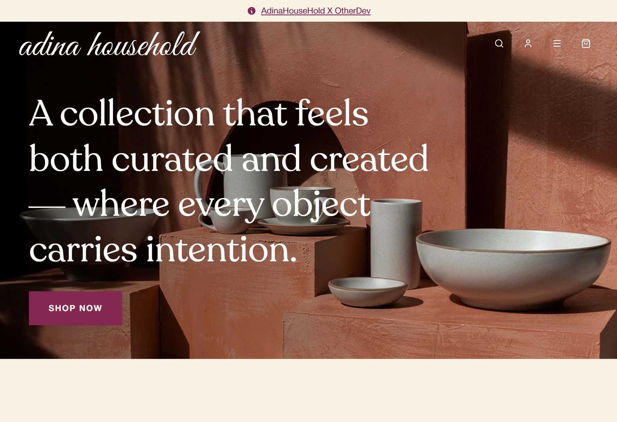 Adina Household — Headless Shopify Storefront